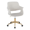 Vintage Flair - Mid-Century Modern Office Chair - Gold / Cream