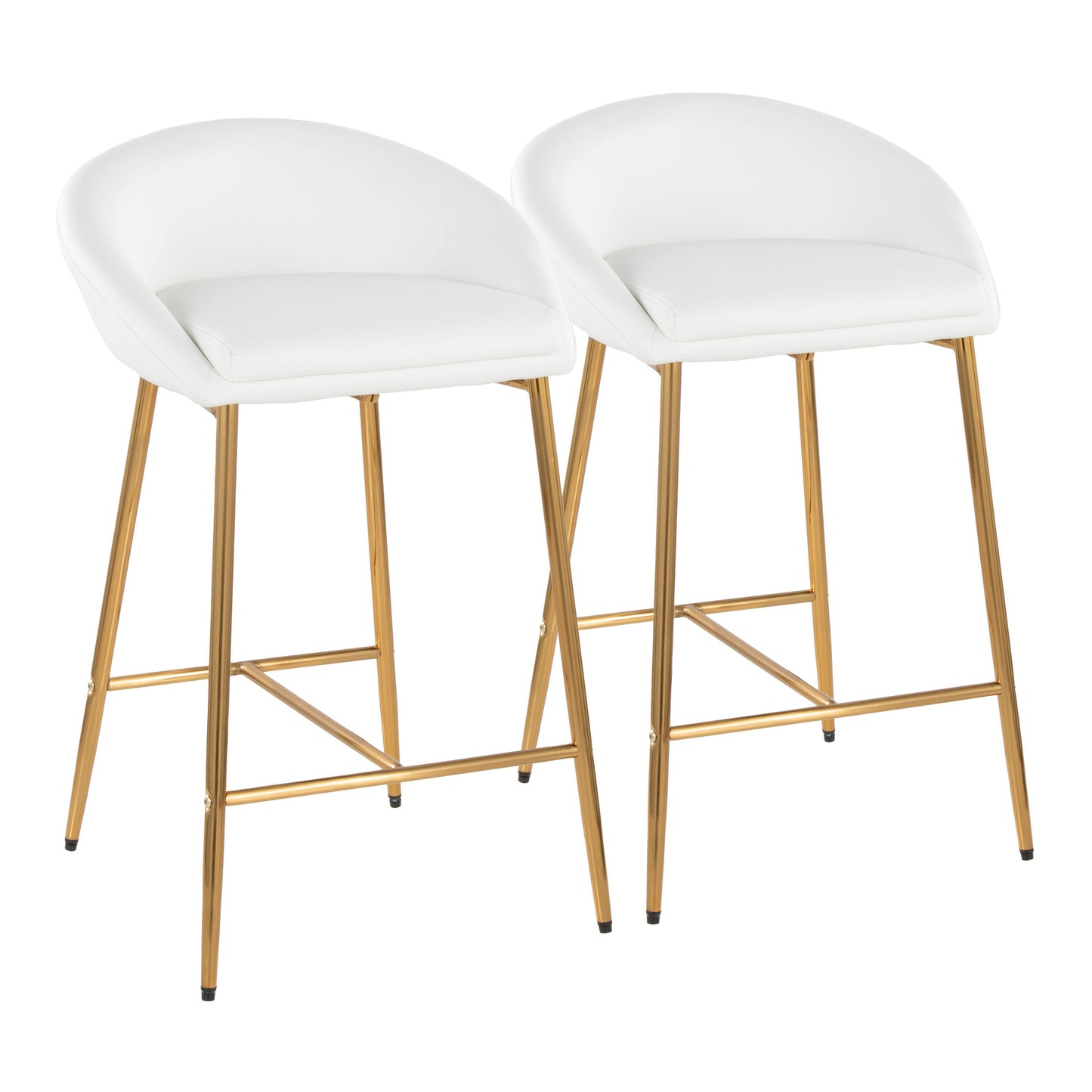 Matisse - Glam Counter Stool (Set of 2) - Gold / White