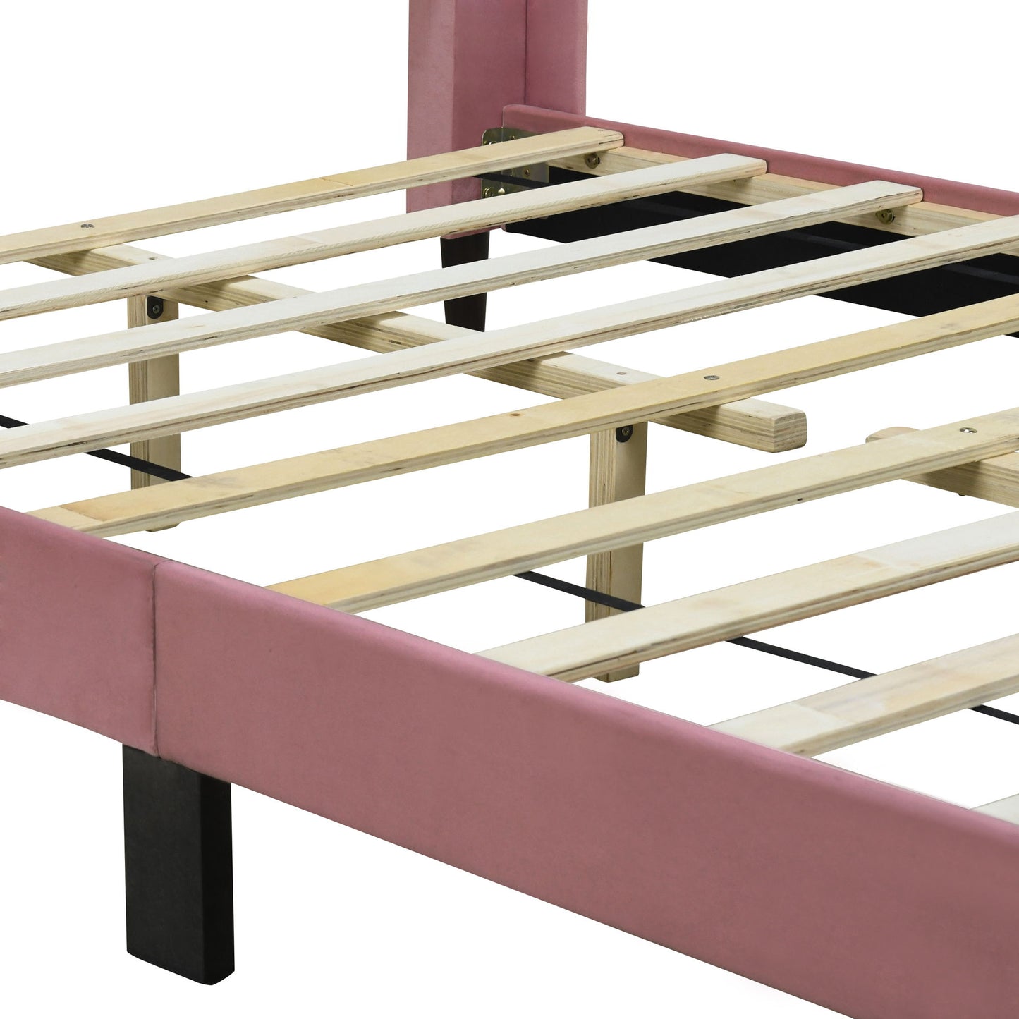 Full Size Upholstered Platform Bed - Pink