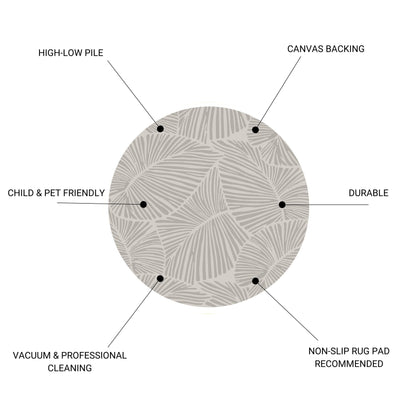 Curve - Round Rug - Silver