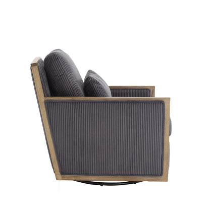 Swivel Barrel Chair, Comfy Accent Sofa Chair With 360 Degree Rotation And Hardwood Frame - Dark Gray
